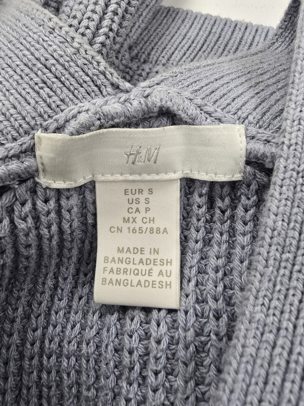 H&M Ice Blue Ribbed Button-Front Cardigan - Picture 5 of 5